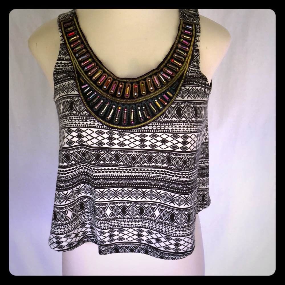 Rue 21 Beaded Neckline Crop Top